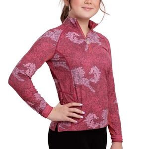 Kastel Denmark Kids Metal Beauty 1/4 Zip Riding Top Large Floral Sun Shirt